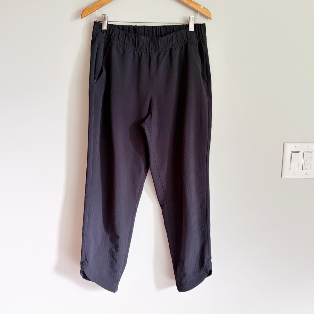 Title Nine Slaycation Straight Leg Pants Size Large Black Cropped Nimblene